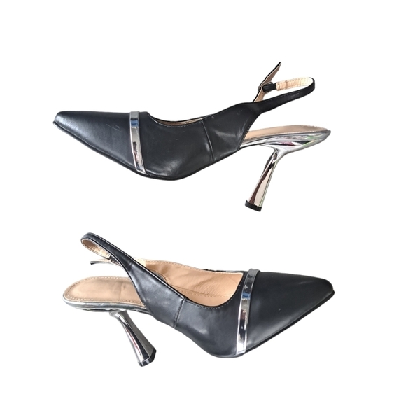 Frank Mully Women's Slingback shoes Closed Pointed Toe Formal PROM Wedding 7.5 - Picture 3 of 11